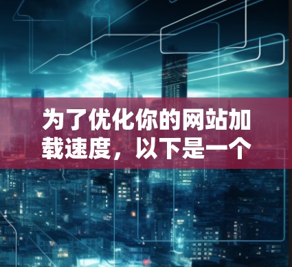 为了优化你的网站加载速度,以下是一个有条理的步骤指南 为了优化你的网站加载速度,以下是一个有条理的步骤指南