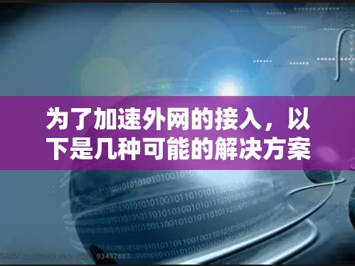 为了加速外网的接入,以下是几种可能的解决方案 为了加速外网的接入,以下是几种可能的解决方案