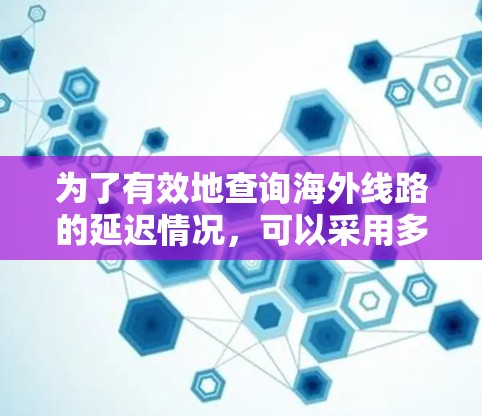 为了有效地查询海外线路的延迟情况,可以采用多种方法,结合网络工具、API服务、实时查询和当地客服等手段,以获得准确、全面的数据和解决方案。以下是总结和建议 为了有效地查询海外线路的延迟情况,可以采用多种方法,结合网络工具、API服务、实时查询和当地客服等手段,以获得准确、全面的数据和解决方案。以下是总结和建议