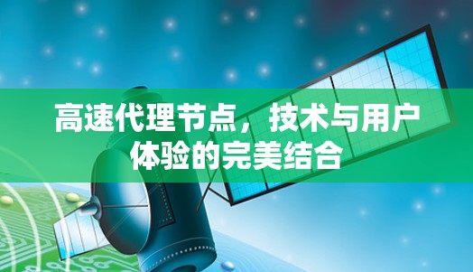 高速代理节点,技术与用户体验的完美结合